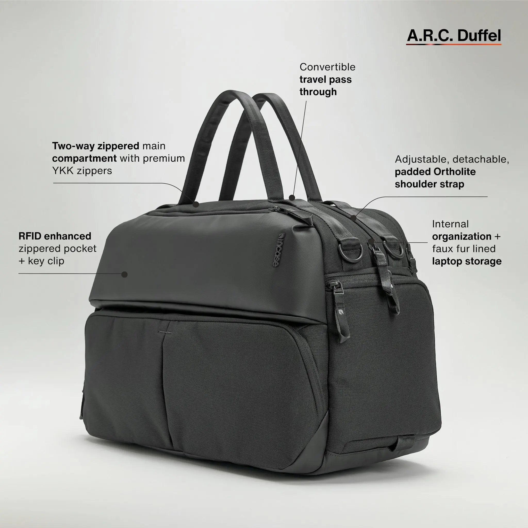 incase-a-r-c-duffel-40l-reisetasche-mit-laptopfach-wasserresistent-handgep-ck-ta image 3