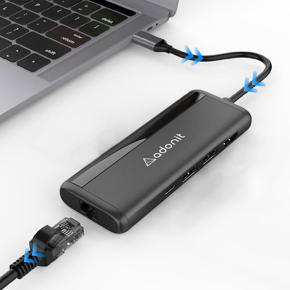 adonit-nest-7-in-1-hub-usb-c-dockingstation-mit-4k-hdmi-gigabit-ethernet-100w-pd image 4