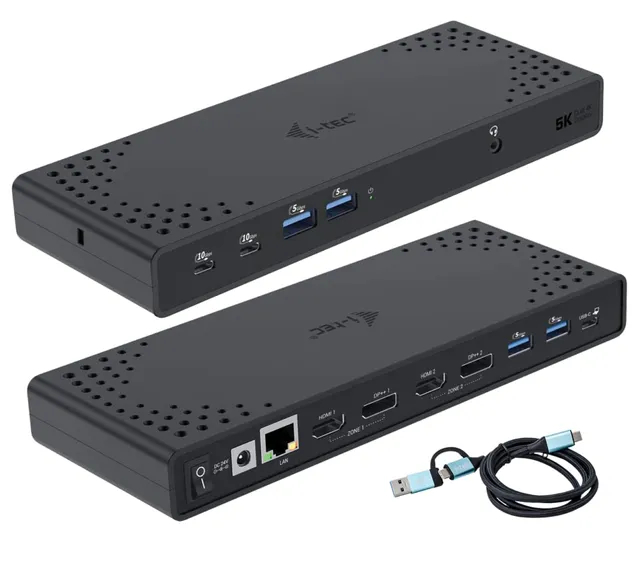 i-tec-usb-3-0-usb-c-thunderbolt-3-dual-display-docking-station-gen2-mit-100w-pow image 1