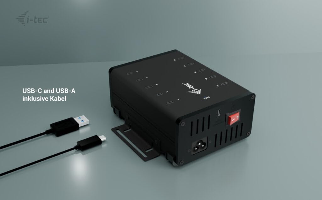 i-tec-usb-c-usb-a-metall-lade-und-daten-hub-10x-usb-c-15w-pro-anschluss-180w-net image 2