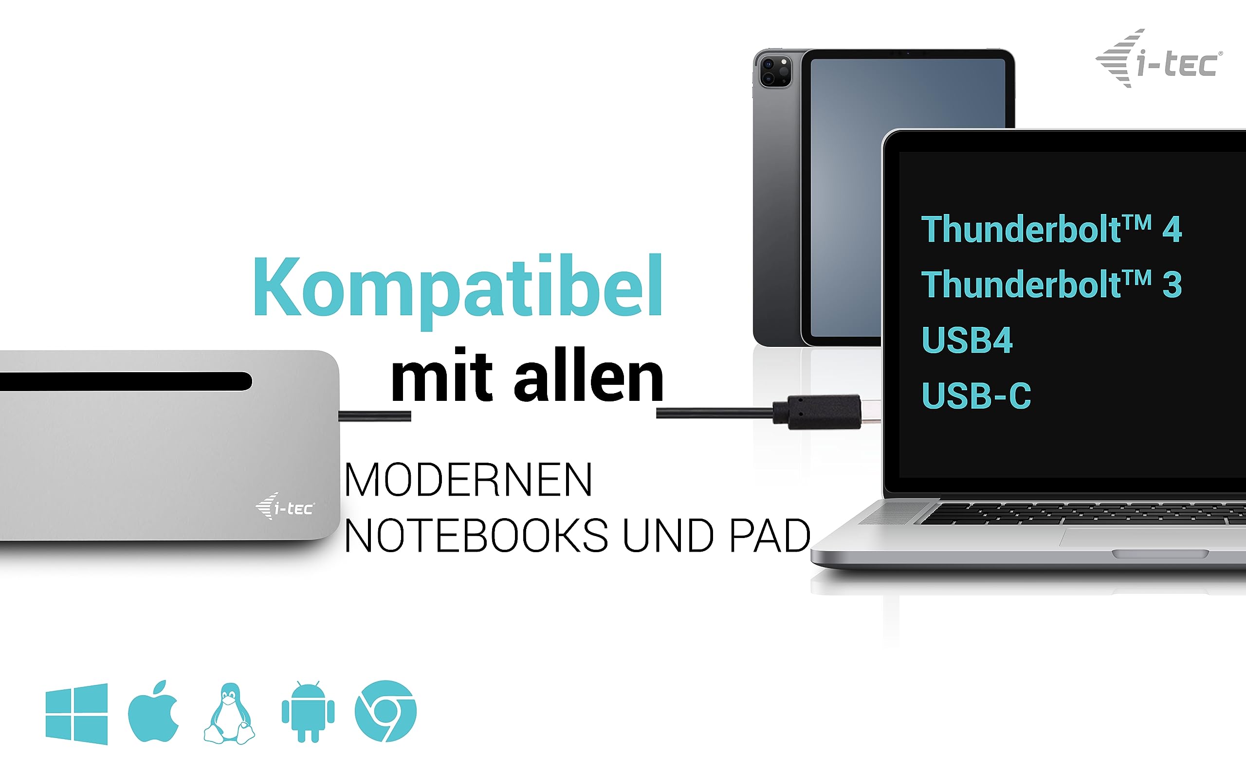 i-tec-usb-c-metall-ergonomische-dockingstation-3x4k-mit-stromversorgung-100w image 3
