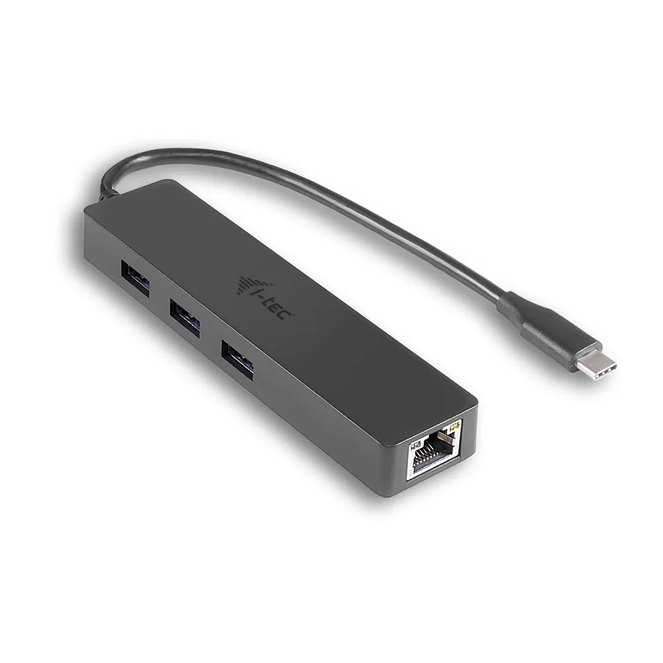 i-tec-usb-c-slim-hub-3-port-mit-gigabit-ethernet-adapter-usb-c-3-1-3x-usb-3-0-rj image 1