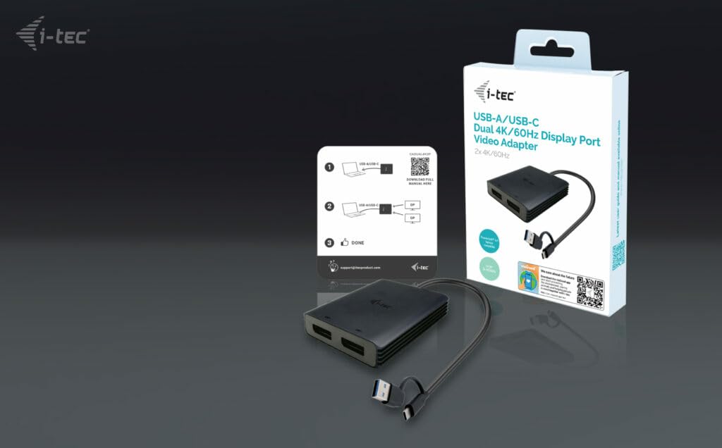 i-tec-cadual4kdp-videoadapter-usb-c-stecker-zu-displayport-buchse-dual-4k image 3