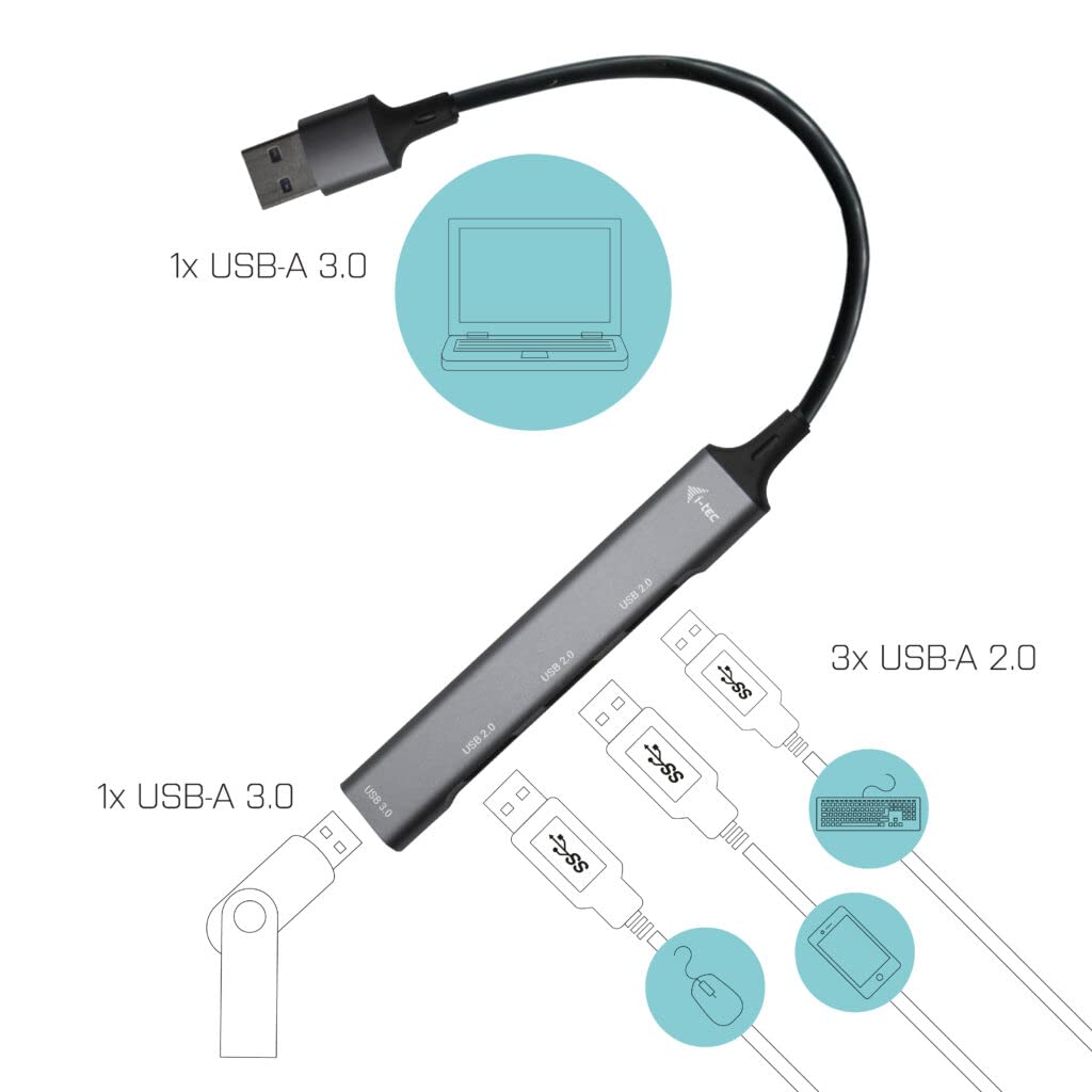 i-tec-usb-3-0-metal-hub-1x-usb-3-0-3x-usb-2-0-kompatibel-mit-laptops-tablets image 2