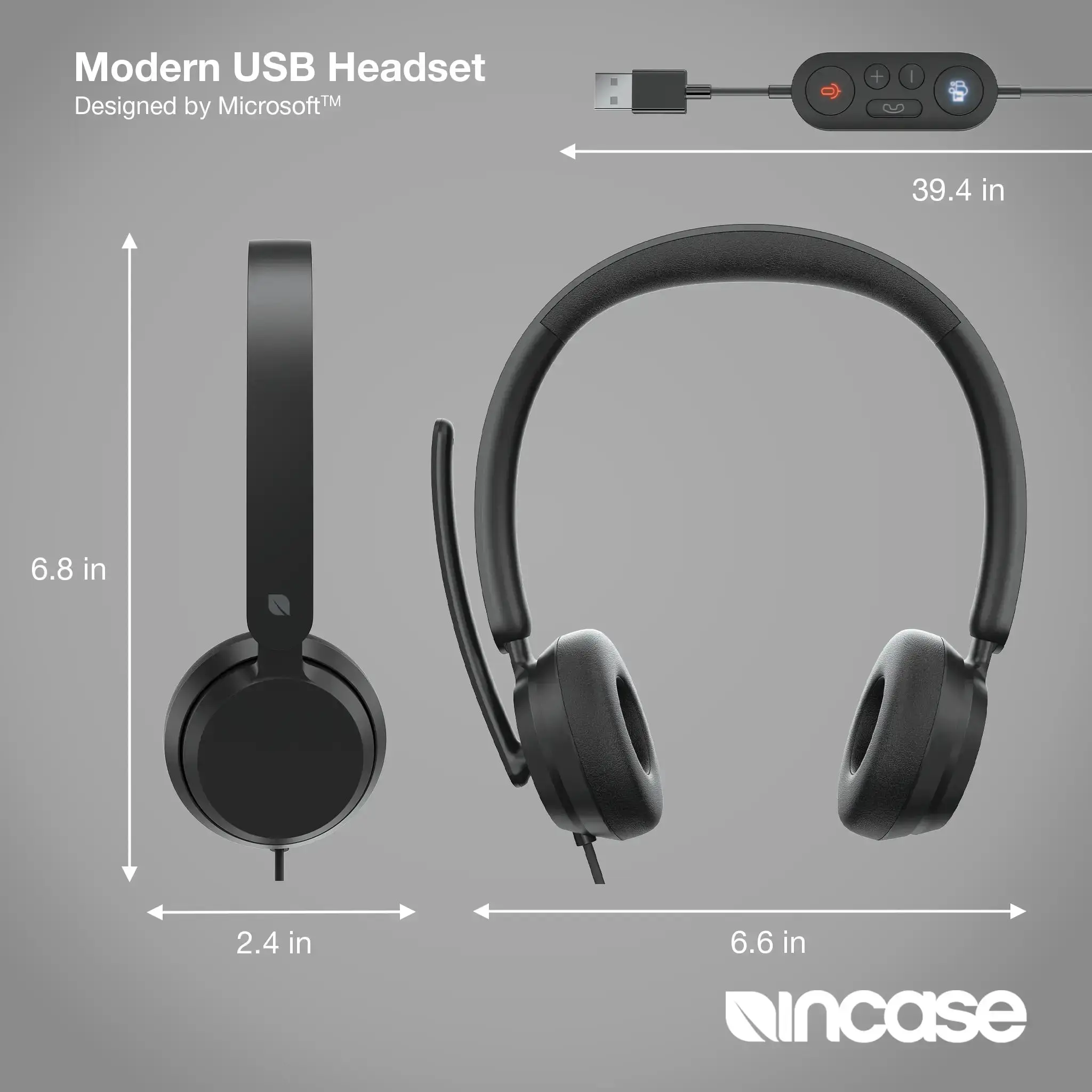 incase-designed-by-microsoft-modern-usb-headset-kabelgebundenes-on-ear-headset-f image 4
