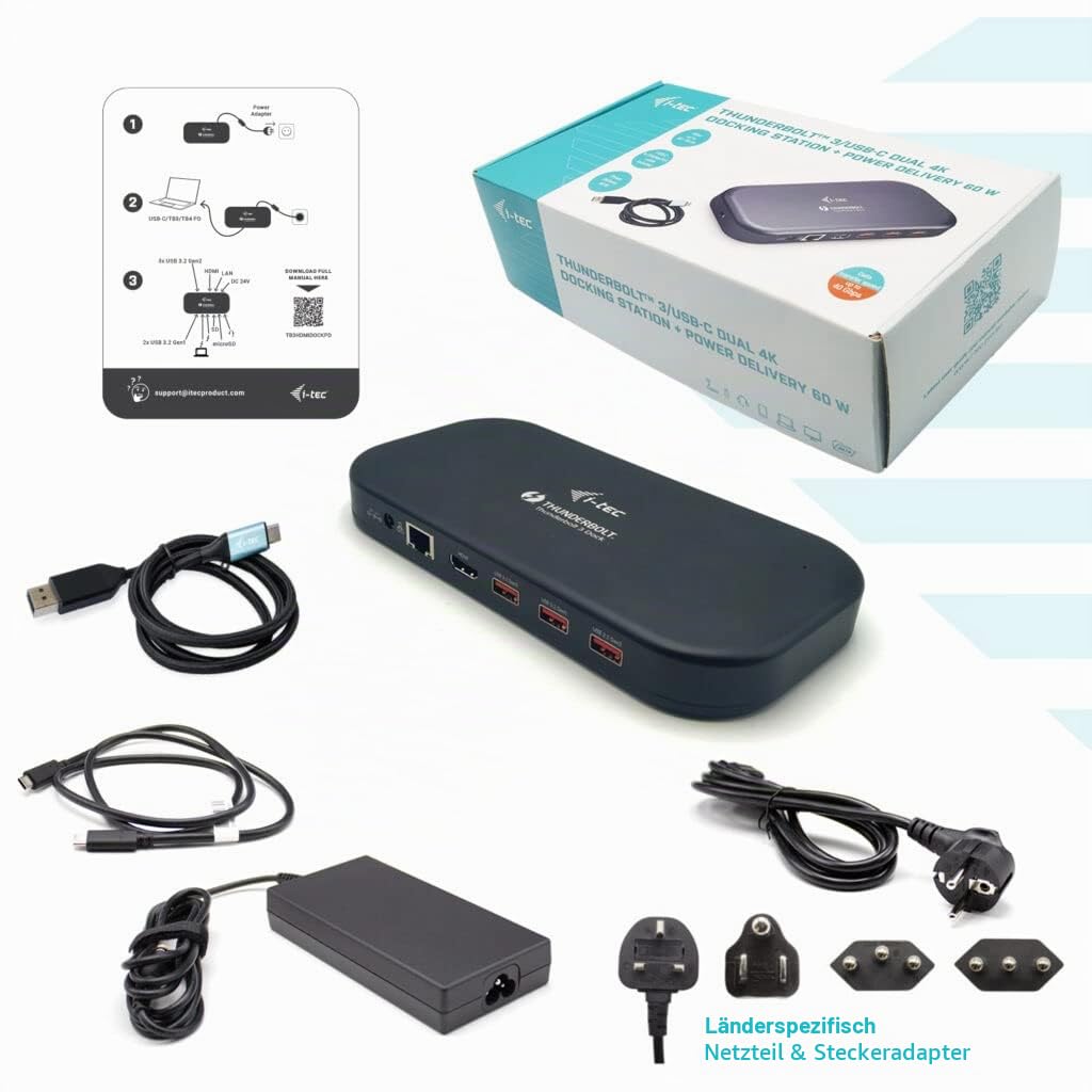 i-tec-thunderbolt-3-usb-c-dual-4k-docking-station-mit-usb-c-auf-displayport-kabe image 8