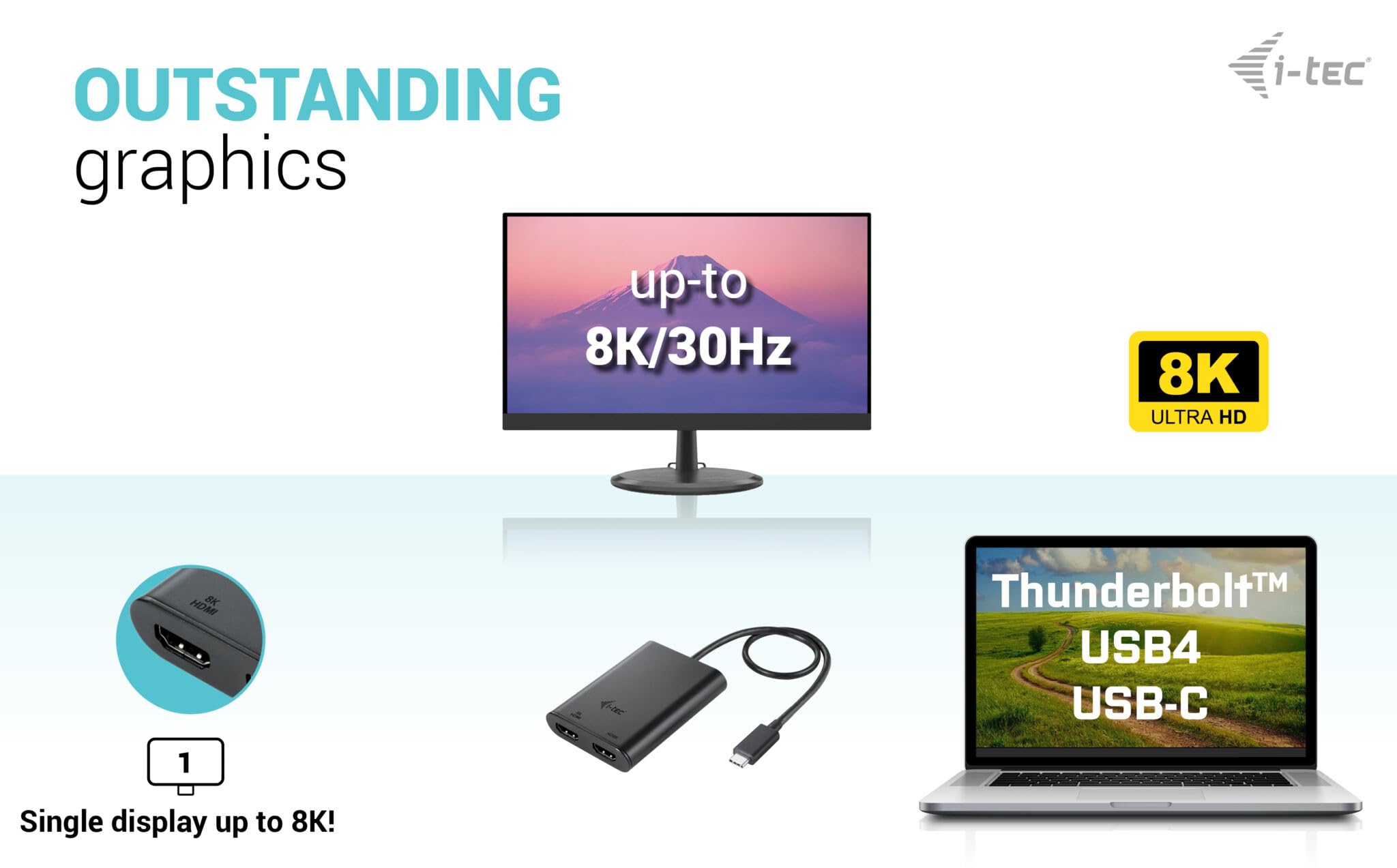 i-tec-hdmi-adapter-c31dual4k60hdmi-schwarz-usb-c-auf-hdmi-8k-unterst-tzung image 4