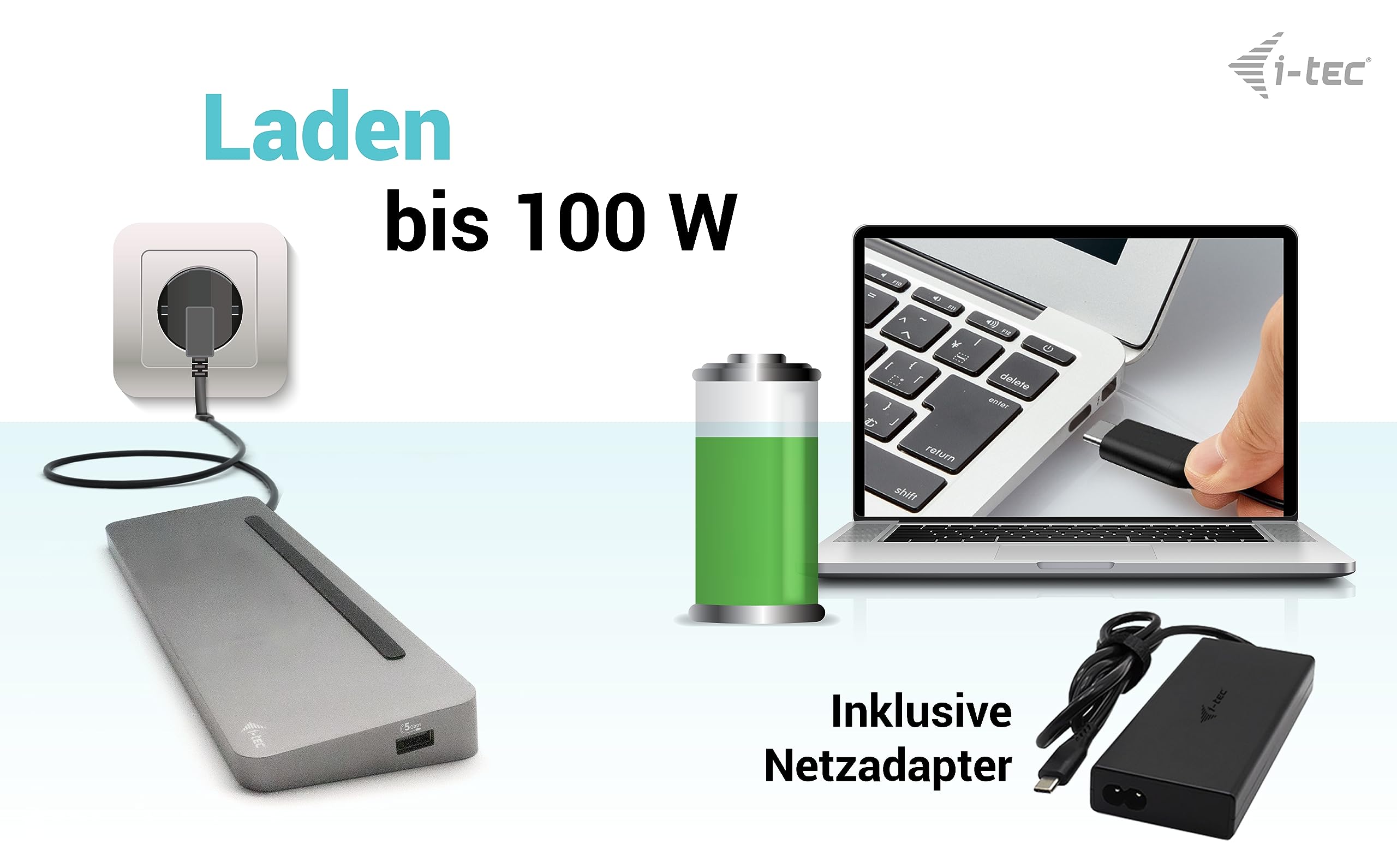 i-tec-usb-c-metall-ergonomische-dockingstation-3x4k-mit-stromversorgung-100w image 6