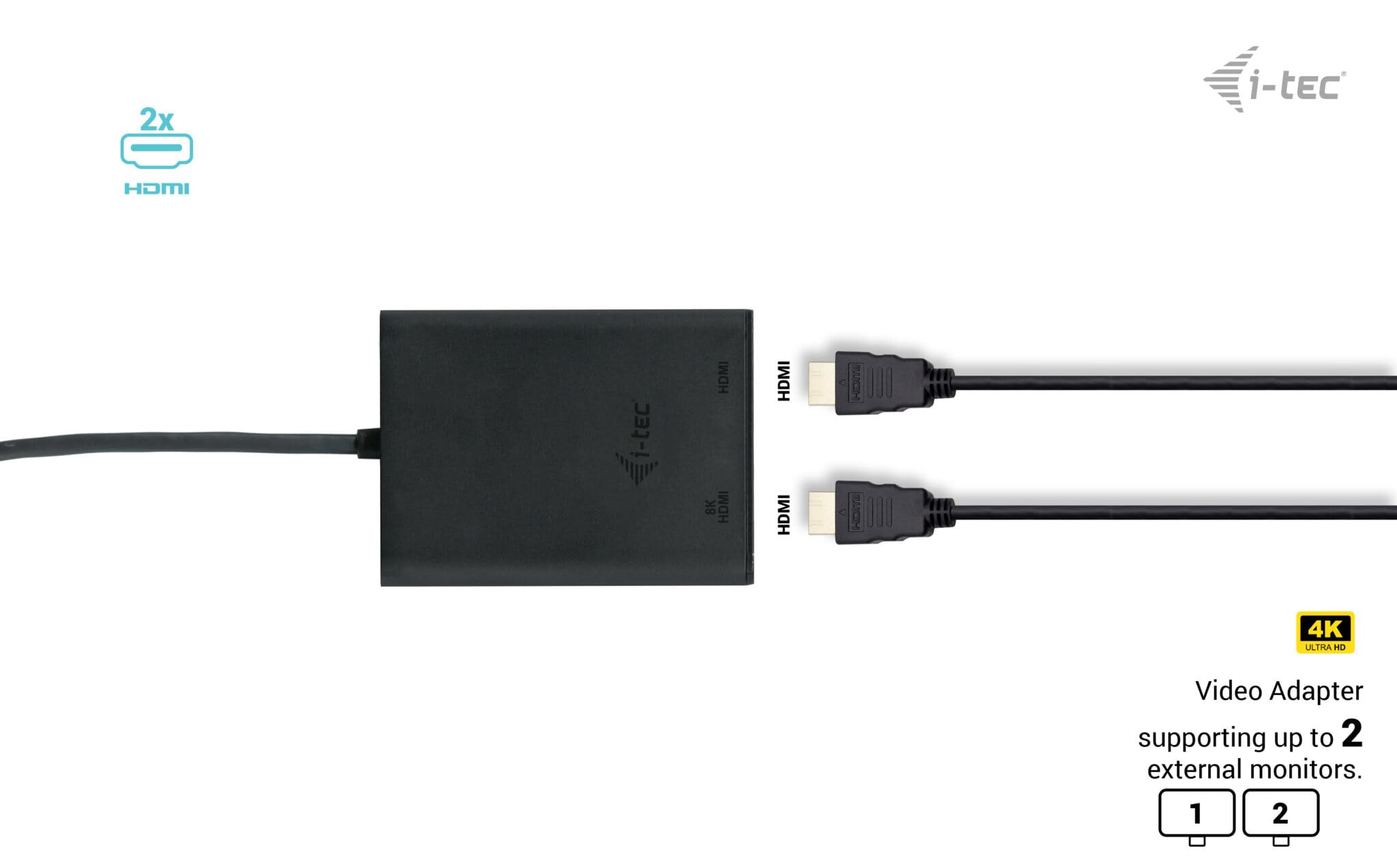 i-tec-hdmi-adapter-c31dual4k60hdmi-schwarz-usb-c-auf-hdmi-8k-unterst-tzung image 2
