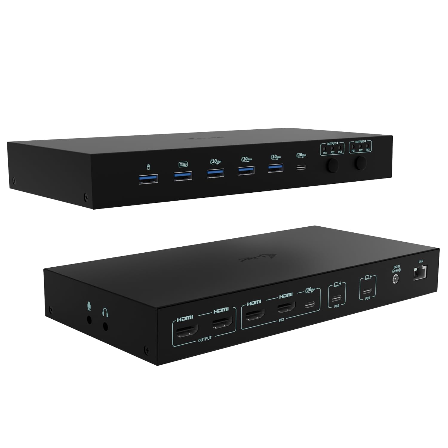 i-tec-usb-c-kvm-dock-pro-f-r-drei-hosts-dual-video-mit-2x-stromversorgung-max-92 image 1