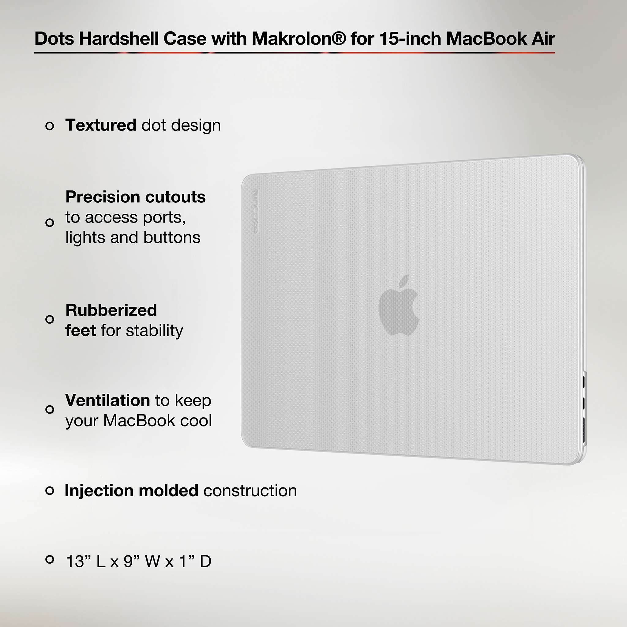 incase-dots-hardshell-mit-makrolon-f-r-macbook-air-15-textur-punkte-design-pr-zi image 3