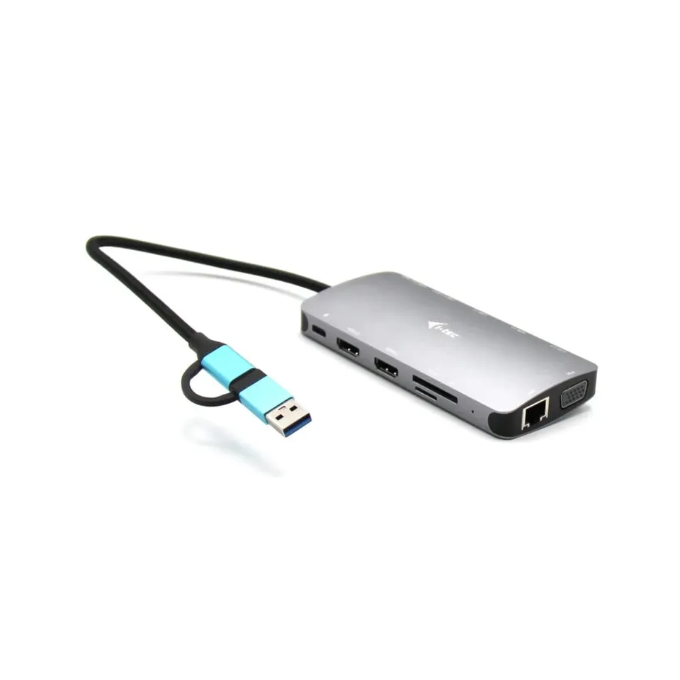 i-tec-usb-c-metal-nano-dock-dockingstation-mit-2x-hdmi-vga-sd-microsd-glan-5x-us image 1