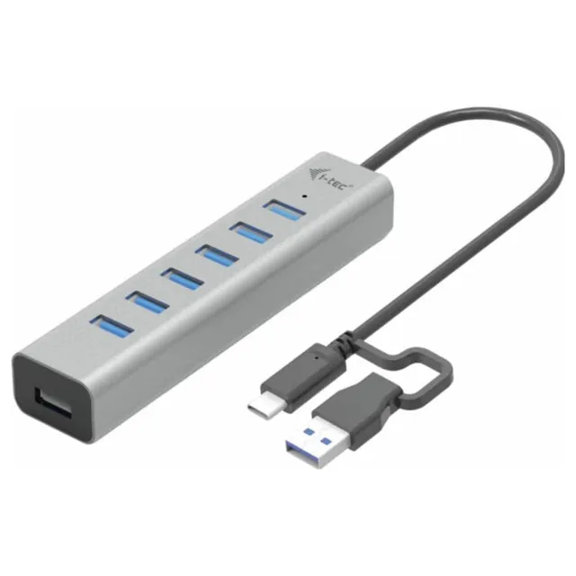 i-tec-usb-c-hub-7-port-7x-usb-a-3-2-gen1-mit-bc-1-2-schnellladung-30-cm-kabel image 1