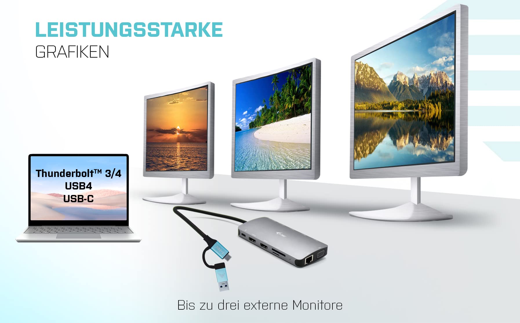 i-tec-usb-c-metal-nano-dock-dockingstation-mit-2x-hdmi-vga-sd-microsd-glan-5x-us image 3