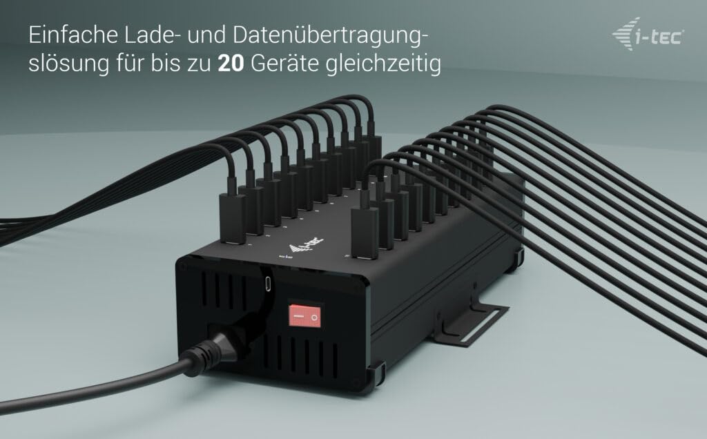 i-tec-usb-c-usb-a-metall-lade-und-daten-hub-20x-usb-c-15-w-pro-anschluss-360-w-n image 6