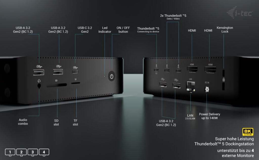 i-tec-thunderbolt-5-quattro-display-dockingstation-2x-thunderbolt-5-2x-hdmi-2-0- image 3