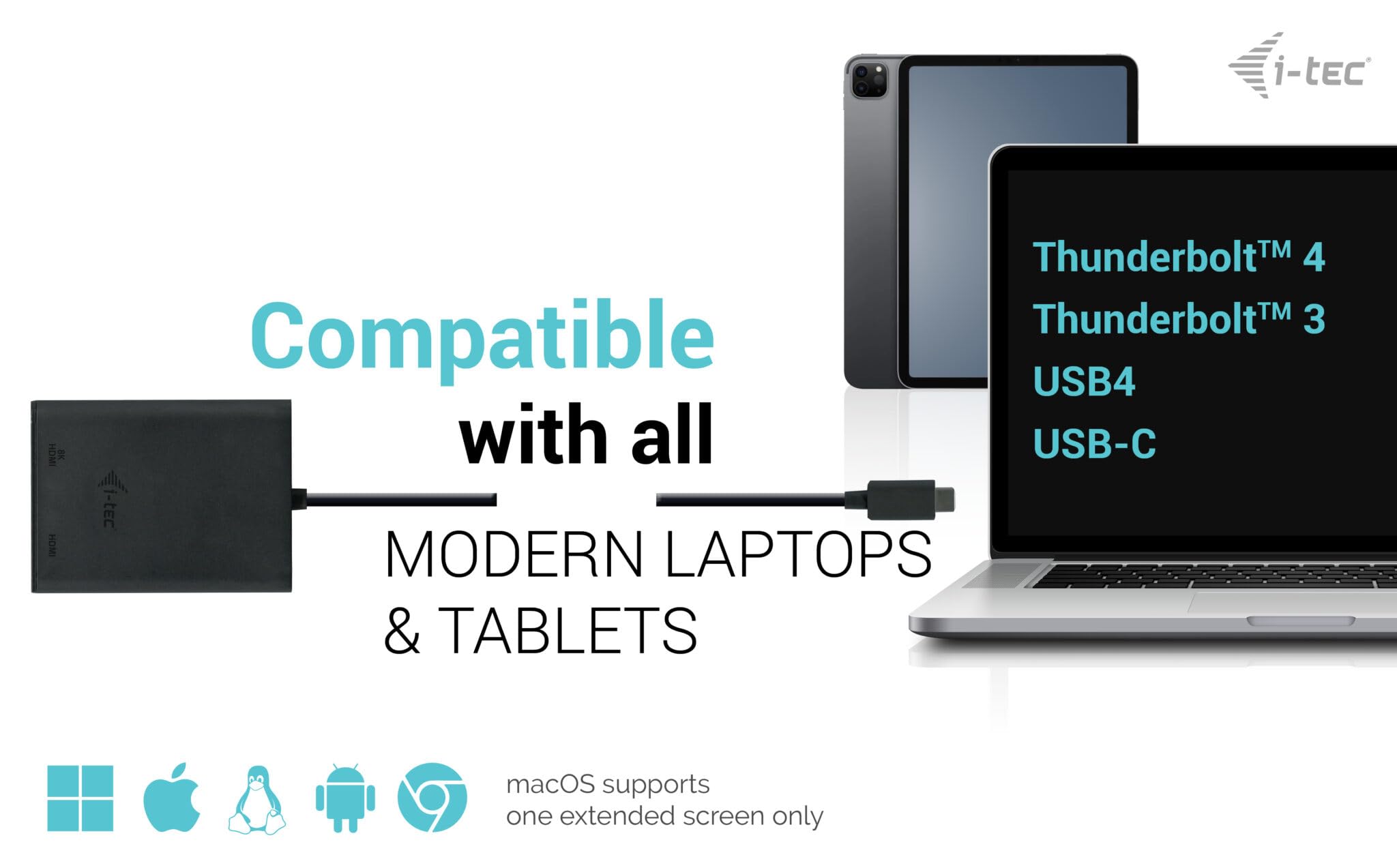 i-tec-hdmi-adapter-c31dual4k60hdmi-schwarz-usb-c-auf-hdmi-8k-unterst-tzung image 3