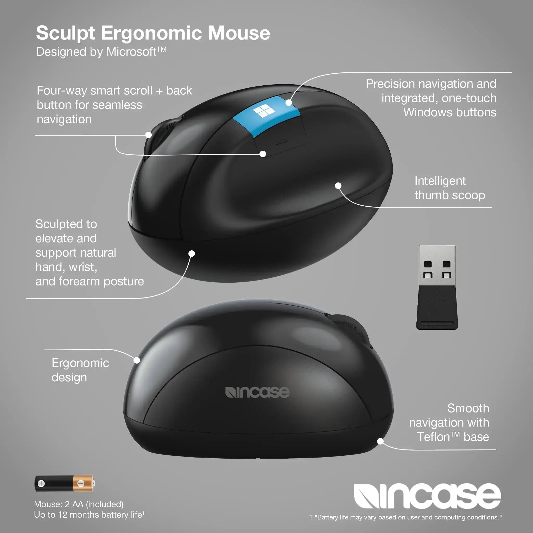 incase-designed-by-microsoft-sculpt-ergonomic-mouse-kabellos-f-r-nat-rliche-hand image 3