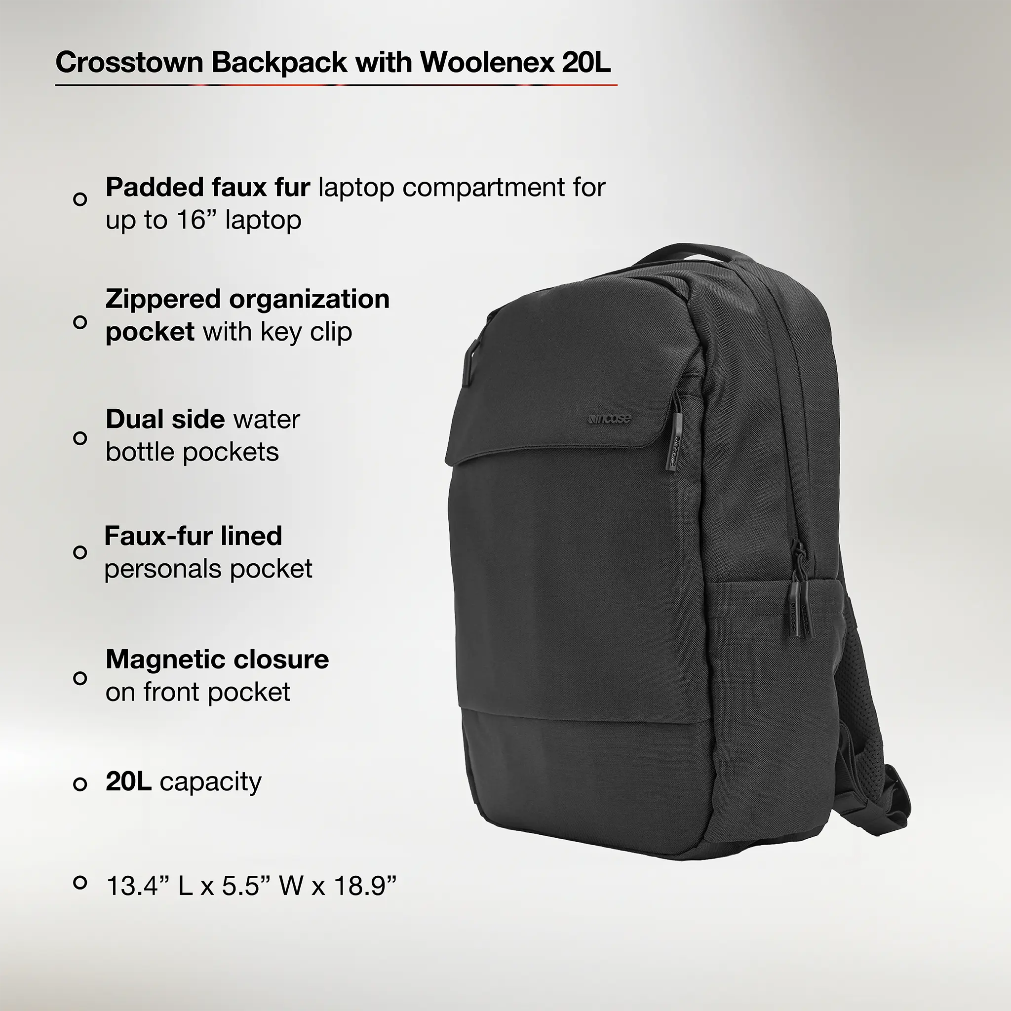 incase-crosstown-backpack-20l-laptop-rucksack-mit-woolenex-bis-16-zoll image 3