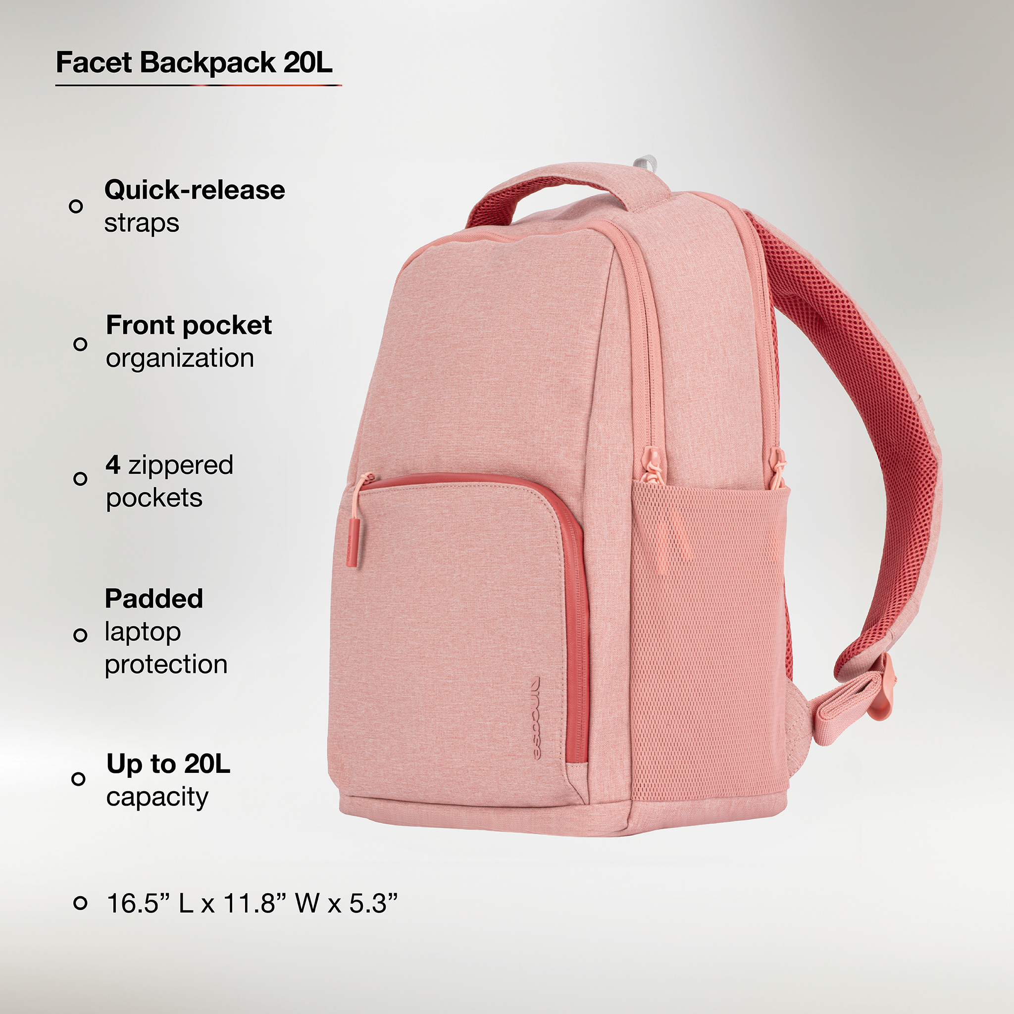 incase-facet-backpack-20l-asymmetrisches-design-airtag-fach-wasserresistent image 2