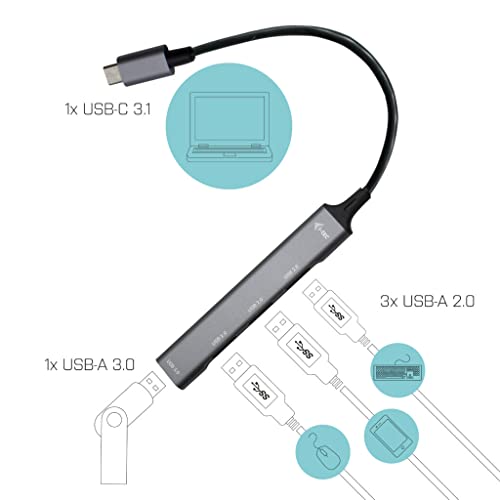 i-tec-usb-c-metal-hub-1x-usb-3-0-3x-usb-2-0-kompatibel-mit-laptops-tablets-mit-u image 7