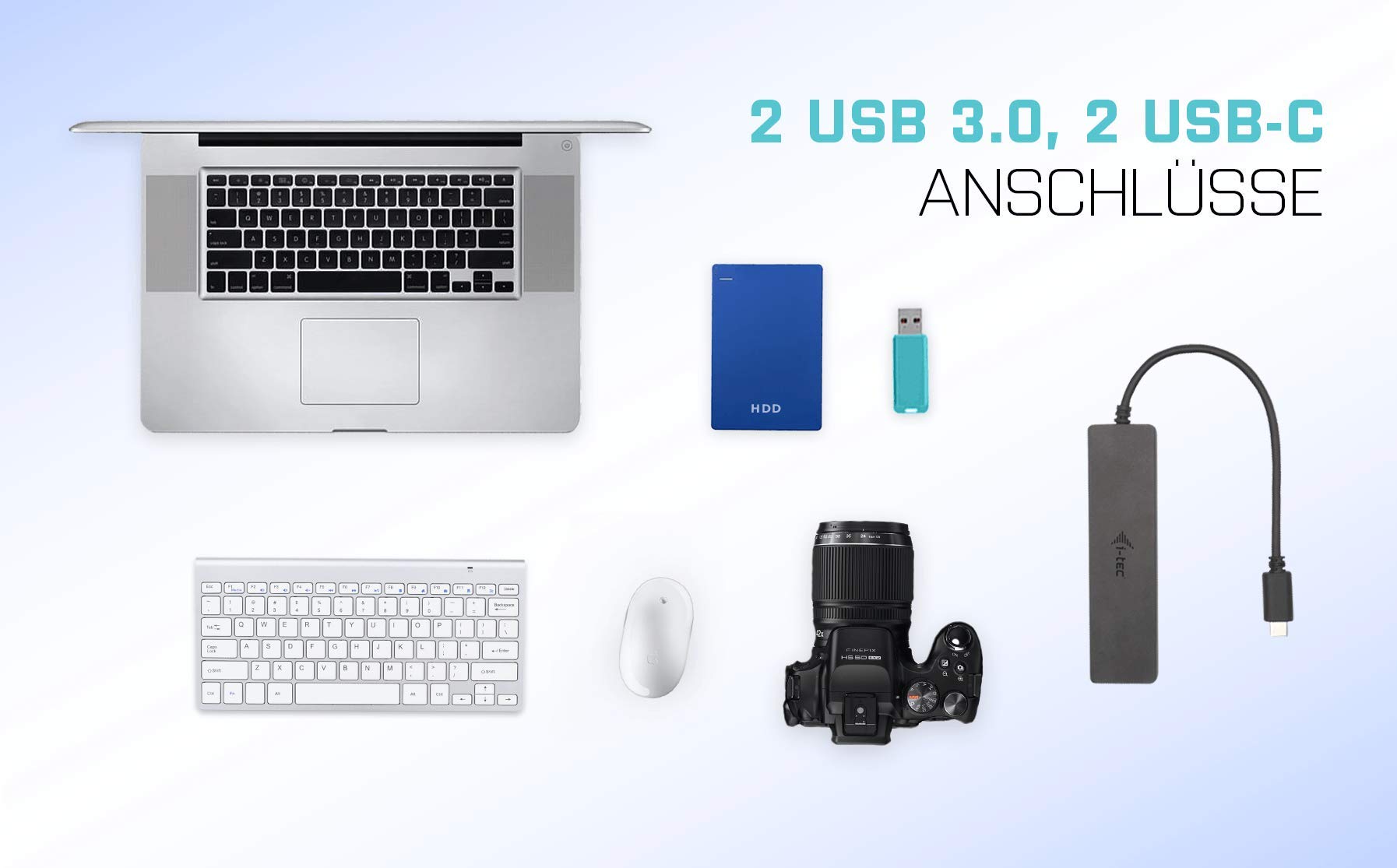 i-tec-usb-c-hub-mit-2x-usb-3-0-und-2x-usb-c-19-cm-usb-c-kabel-f-r-notebook-table image 7