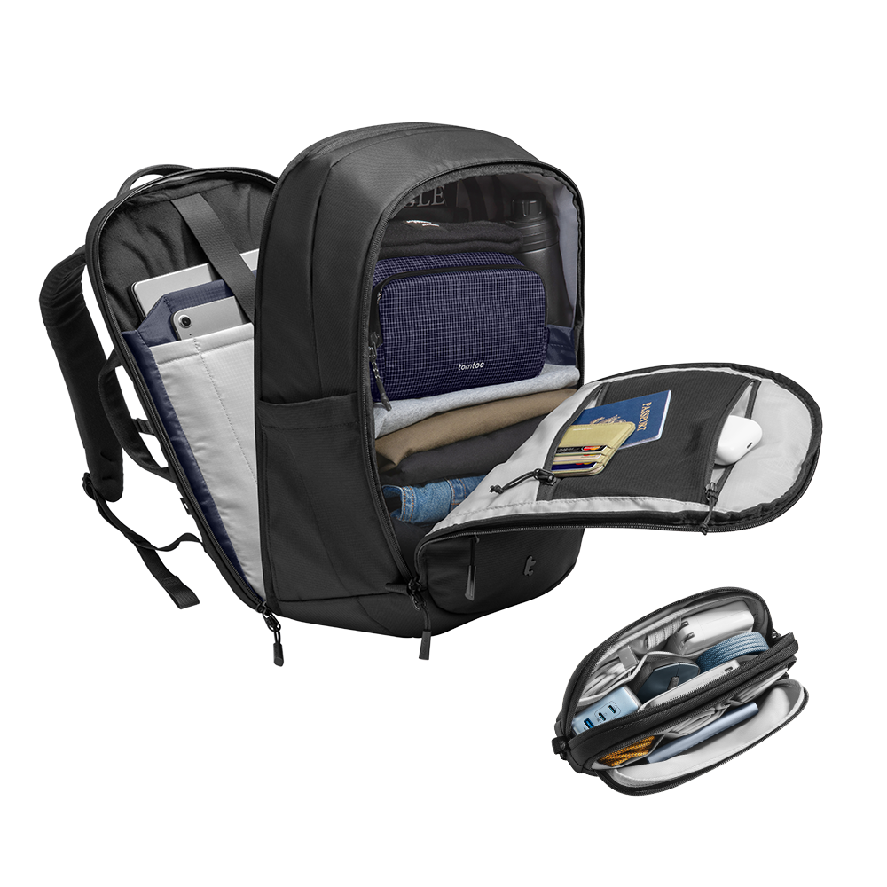 tomtoc-urban-travel-duo-urbanex-t77-laptop-rucksack-32l-mit-light-t12-accessory- image 2