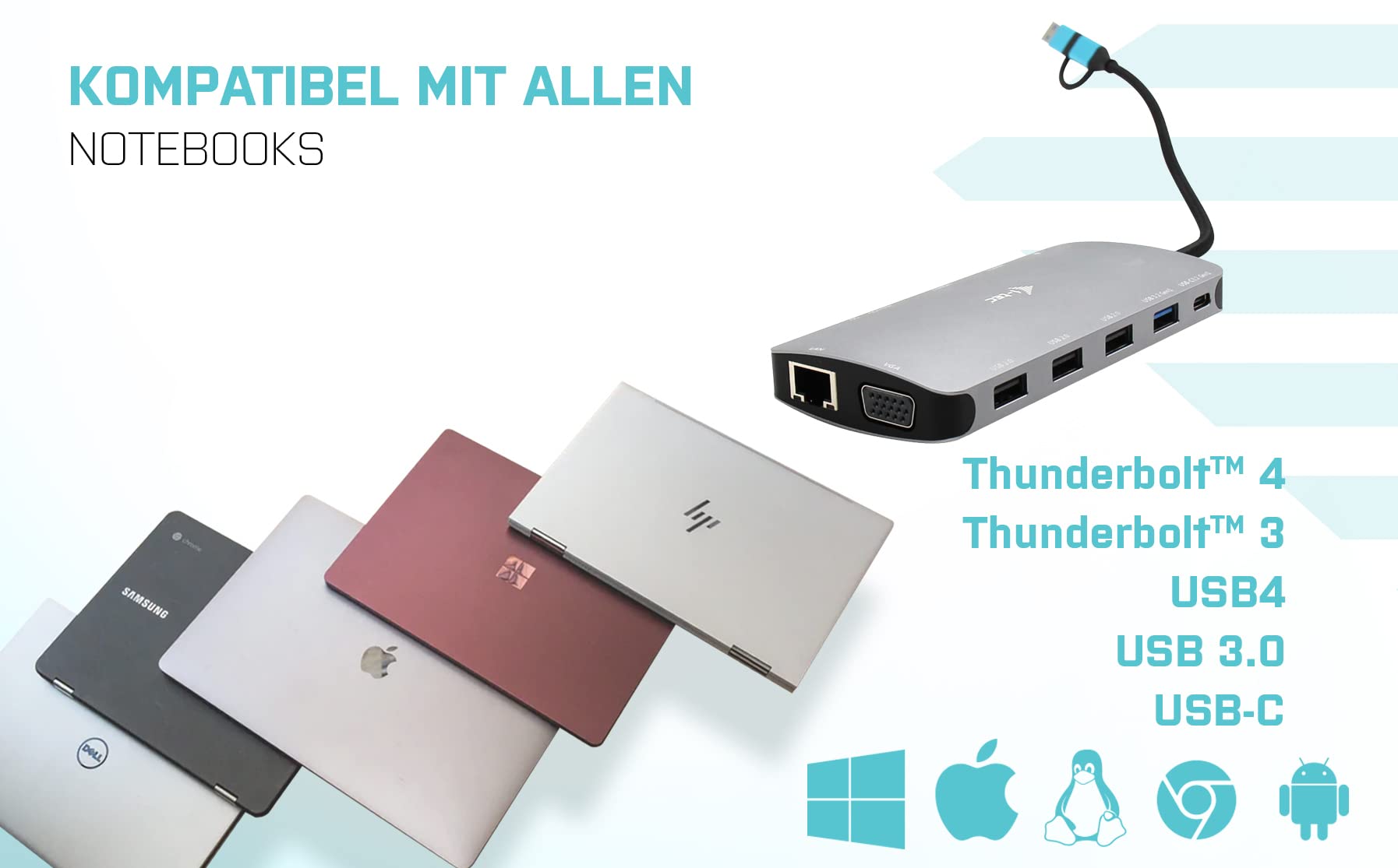 i-tec-usb-c-metal-nano-dock-dockingstation-mit-2x-hdmi-vga-sd-microsd-glan-5x-us image 2