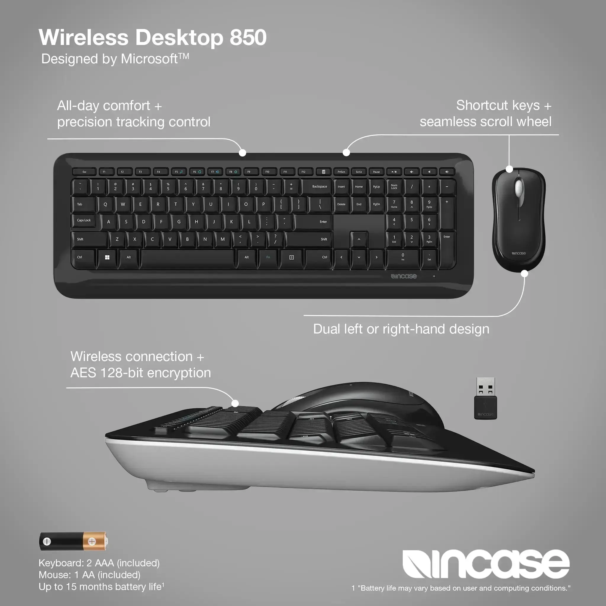 incase-designed-by-microsoft-wireless-desktop-850-kabelloses-tastatur-maus-set-s image 3