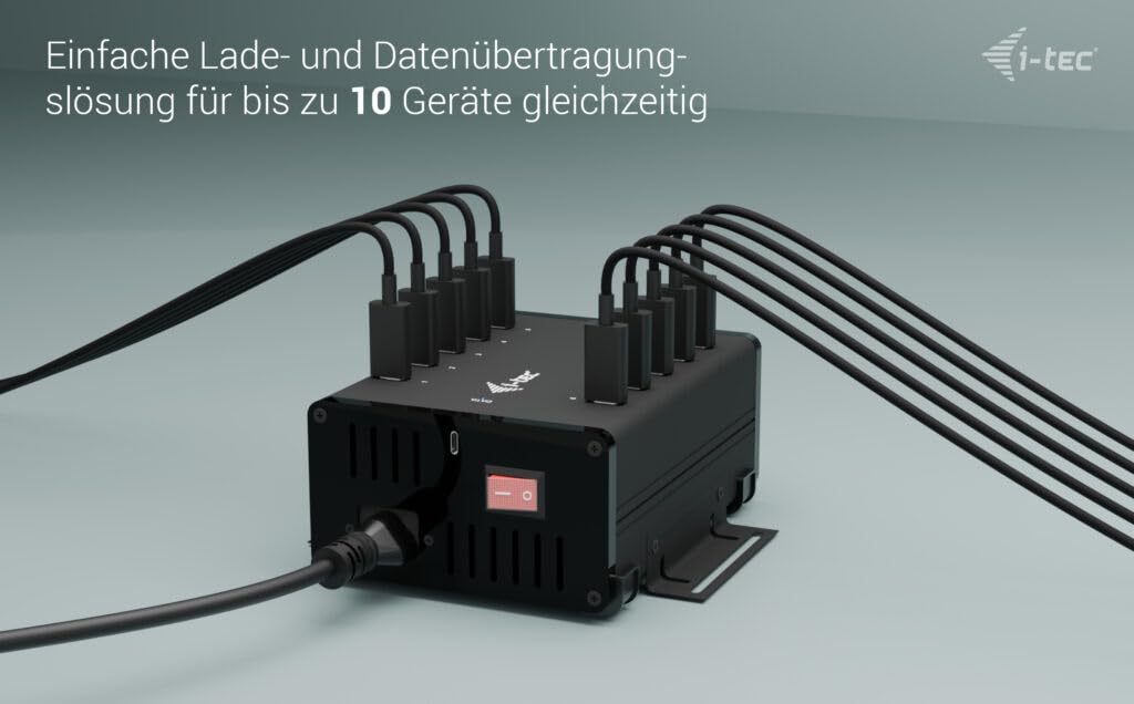 i-tec-usb-c-usb-a-metall-lade-und-daten-hub-10x-usb-c-15w-pro-anschluss-180w-net image 6