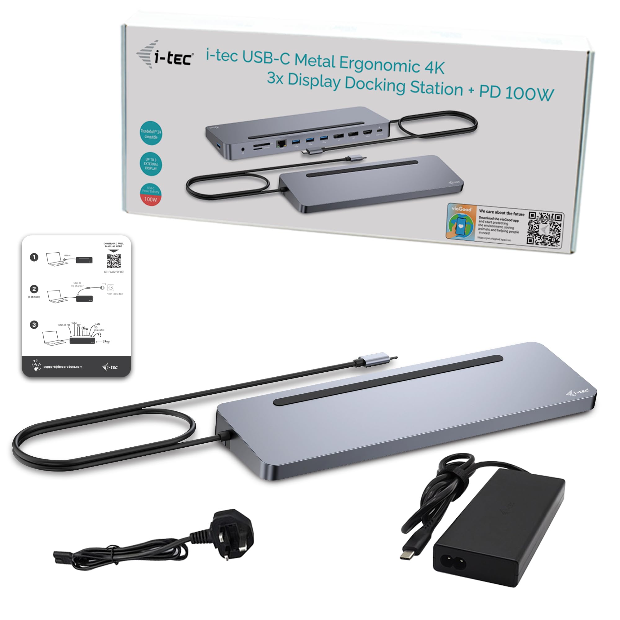 i-tec-usb-c-metall-ergonomische-dockingstation-3x4k-mit-stromversorgung-100w image 8