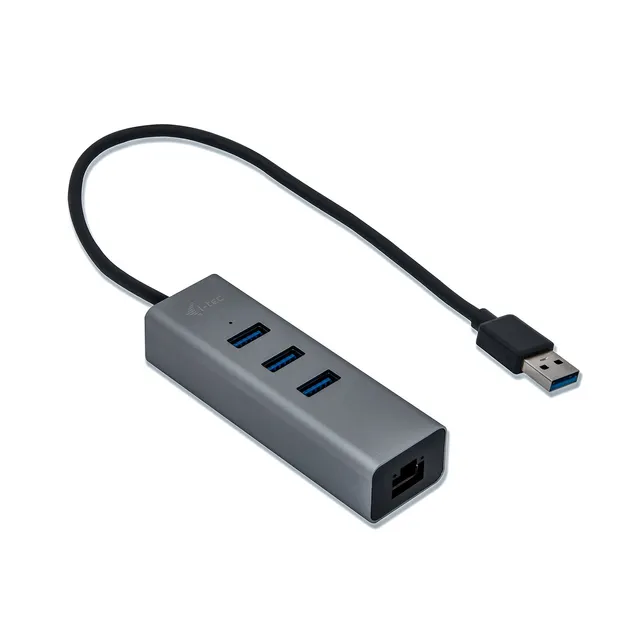 i-tec-usb-3-0-metal-3-port-usb-hub-mit-gigabit-ethernet-adapter-robustes-metallg image 1
