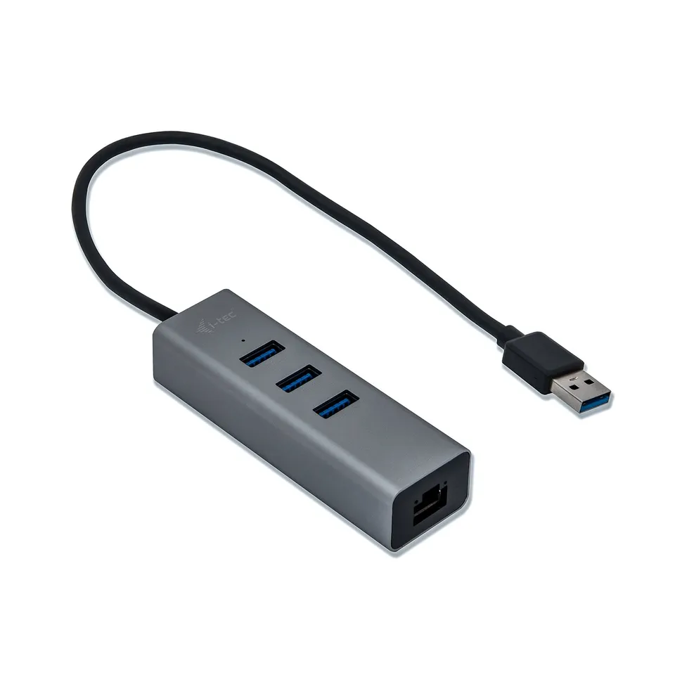 i-tec-usb-3-0-metal-3-port-usb-hub-mit-gigabit-ethernet-adapter-robustes-metallg image 1