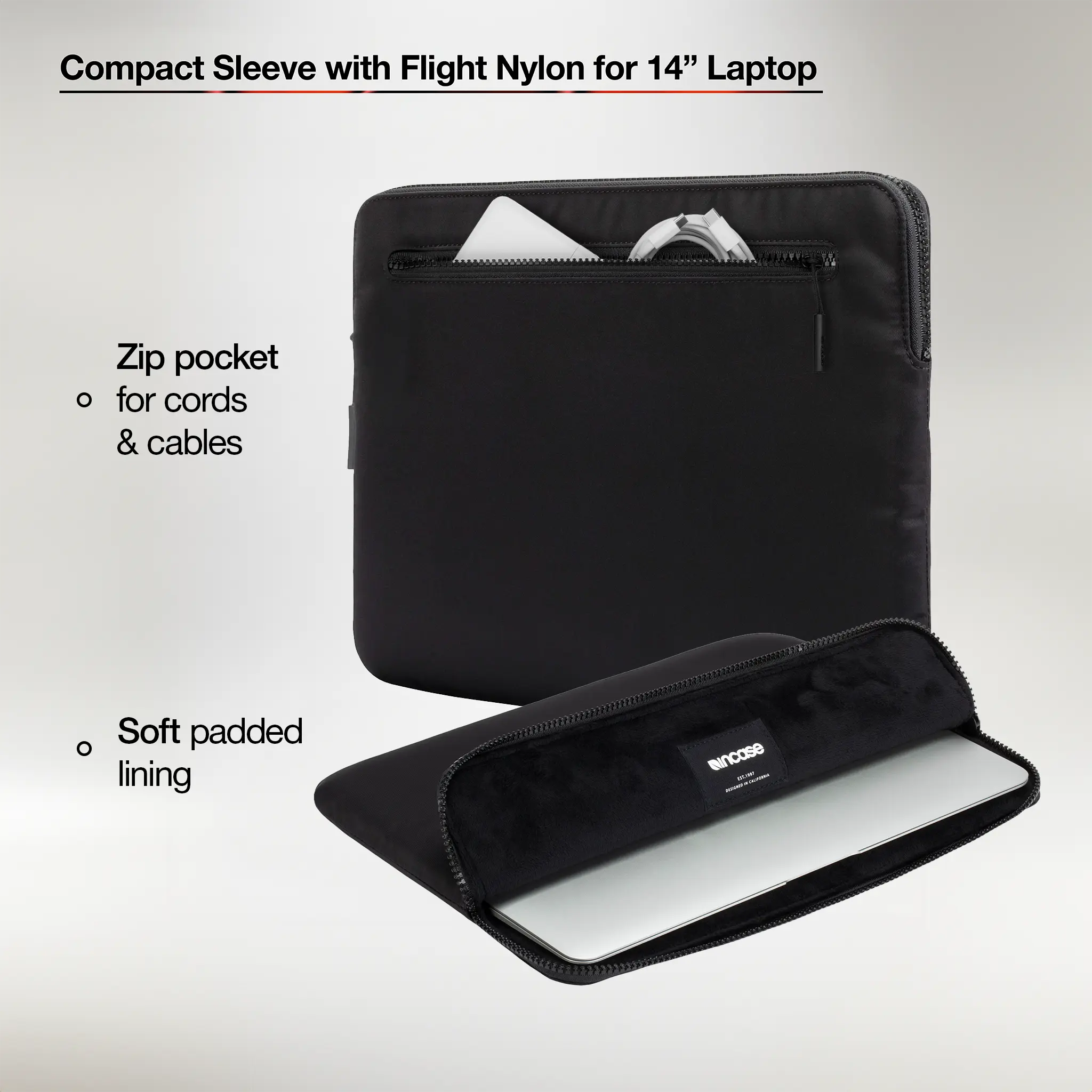 incase-compact-sleeve-f-r-14-zoll-laptop-flight-nylon-kunstfell-futter-zubeh-rfa image 4