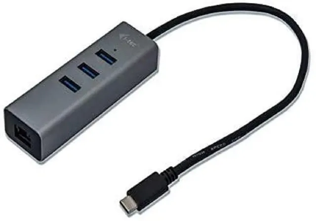 i-tec-usb-c-metal-3-port-hub-mit-gigabit-ethernet-adapter image 1