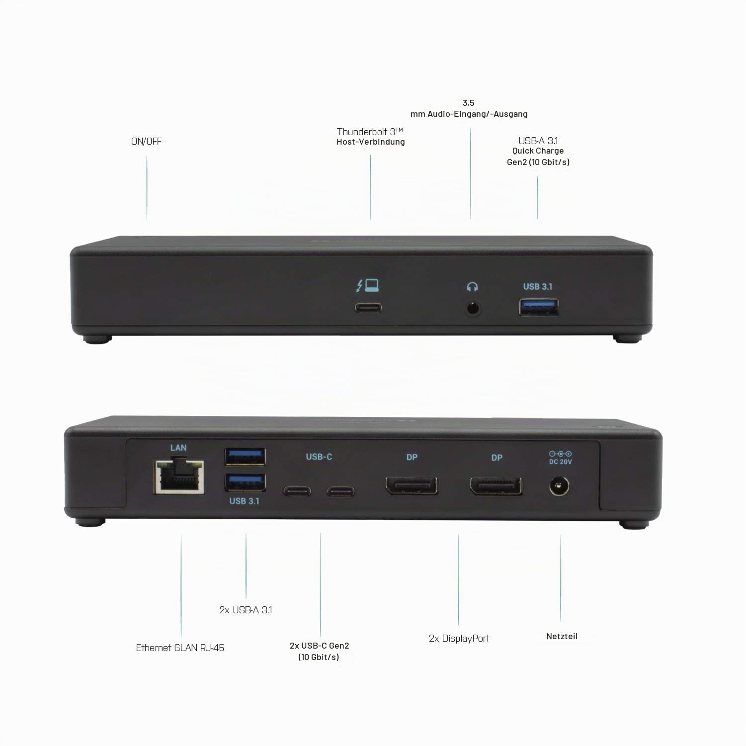 i-tec-thunderbolt-3-usb-c-dockingstation-2x4k-1x8k-mit-85w-stromversorgung-2x-di image 6