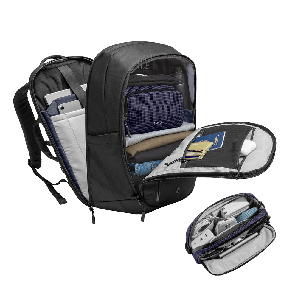tomtoc-urban-travel-duo-pro-urbanex-t77-laptop-rucksack-32l-light-t12-elektronik image 2