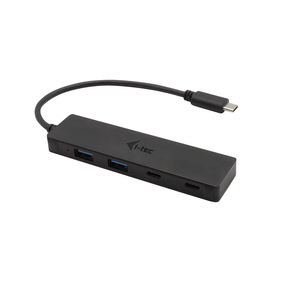 i-tec-usb-c-hub-mit-2x-usb-3-0-und-2x-usb-c-19-cm-usb-c-kabel-f-r-notebook-table image 1