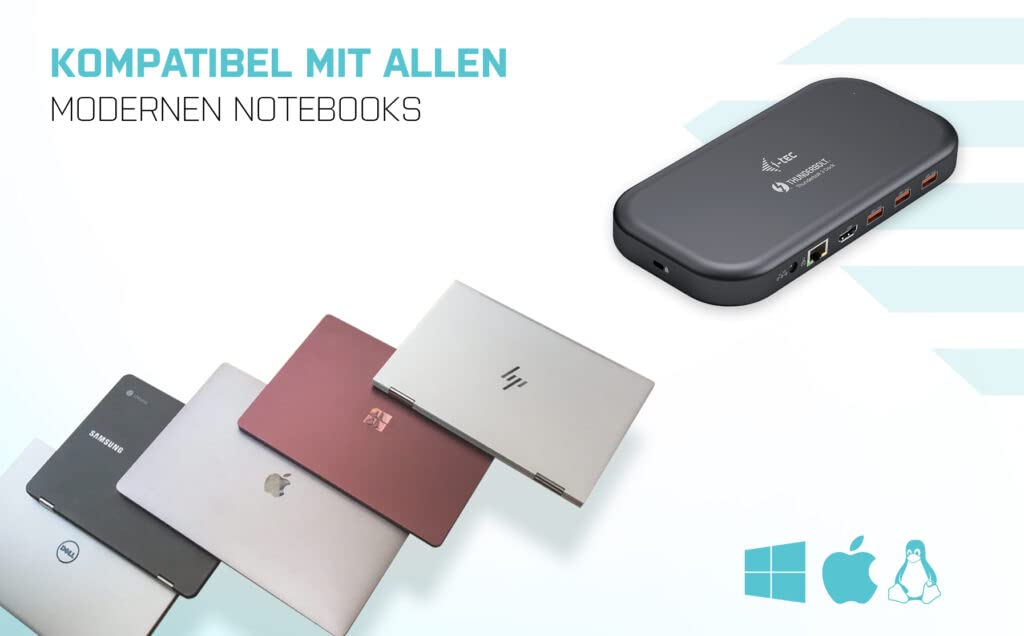i-tec-thunderbolt-3-usb-c-dual-4k-docking-station-mit-usb-c-auf-displayport-kabe image 3