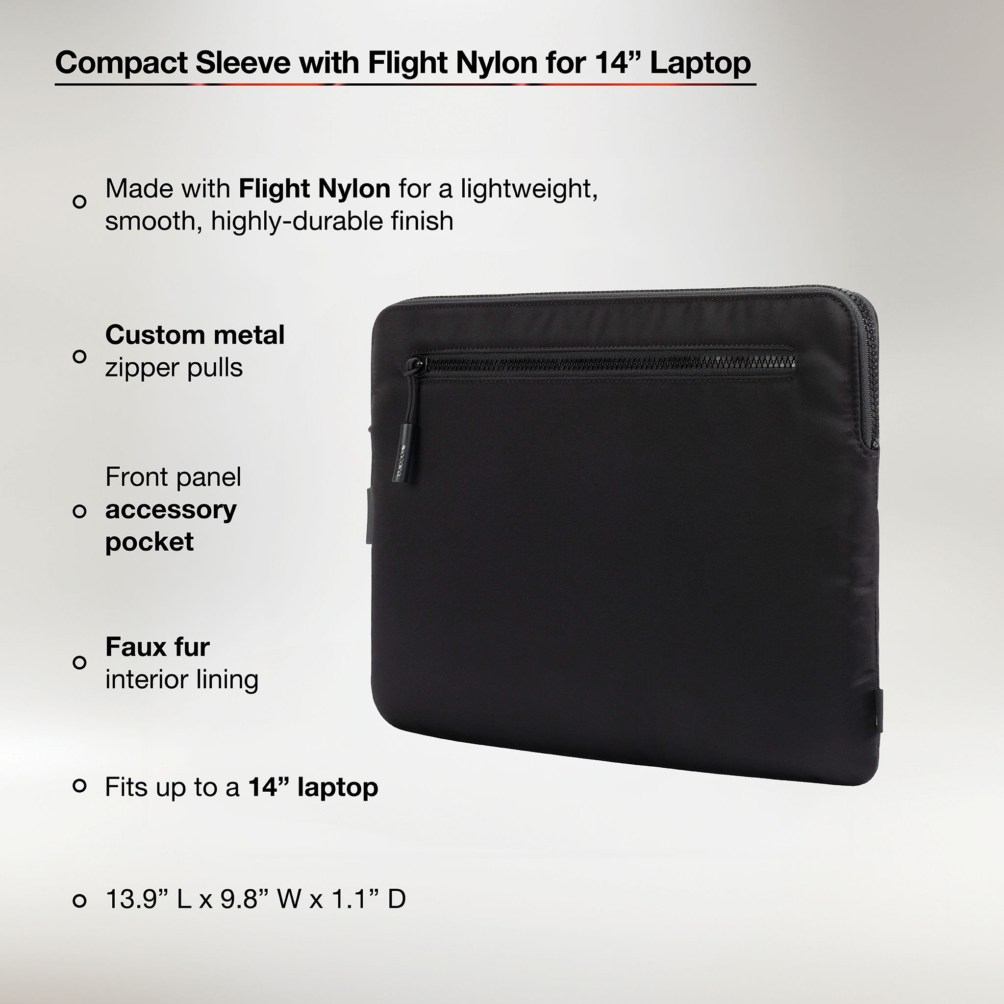 incase-compact-sleeve-f-r-14-zoll-laptop-flight-nylon-kunstfell-futter-zubeh-rfa image 3