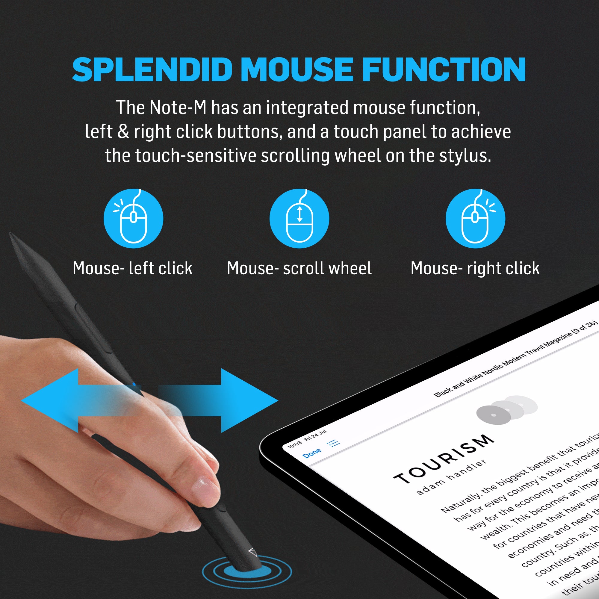 adonit-note-m-stylus-mit-mausfunktion-bluetooth-magnetisch-touchpanel image 3