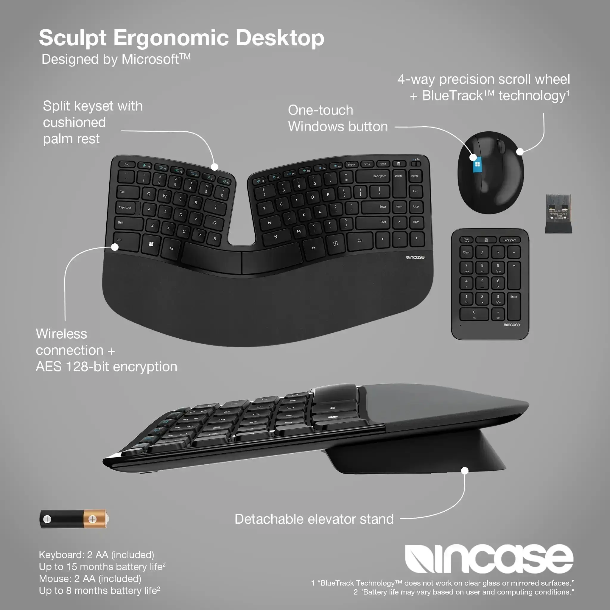 incase-designed-by-microsoft-sculpt-ergonomic-desktop-ergonomisches-tastatur-mau image 3