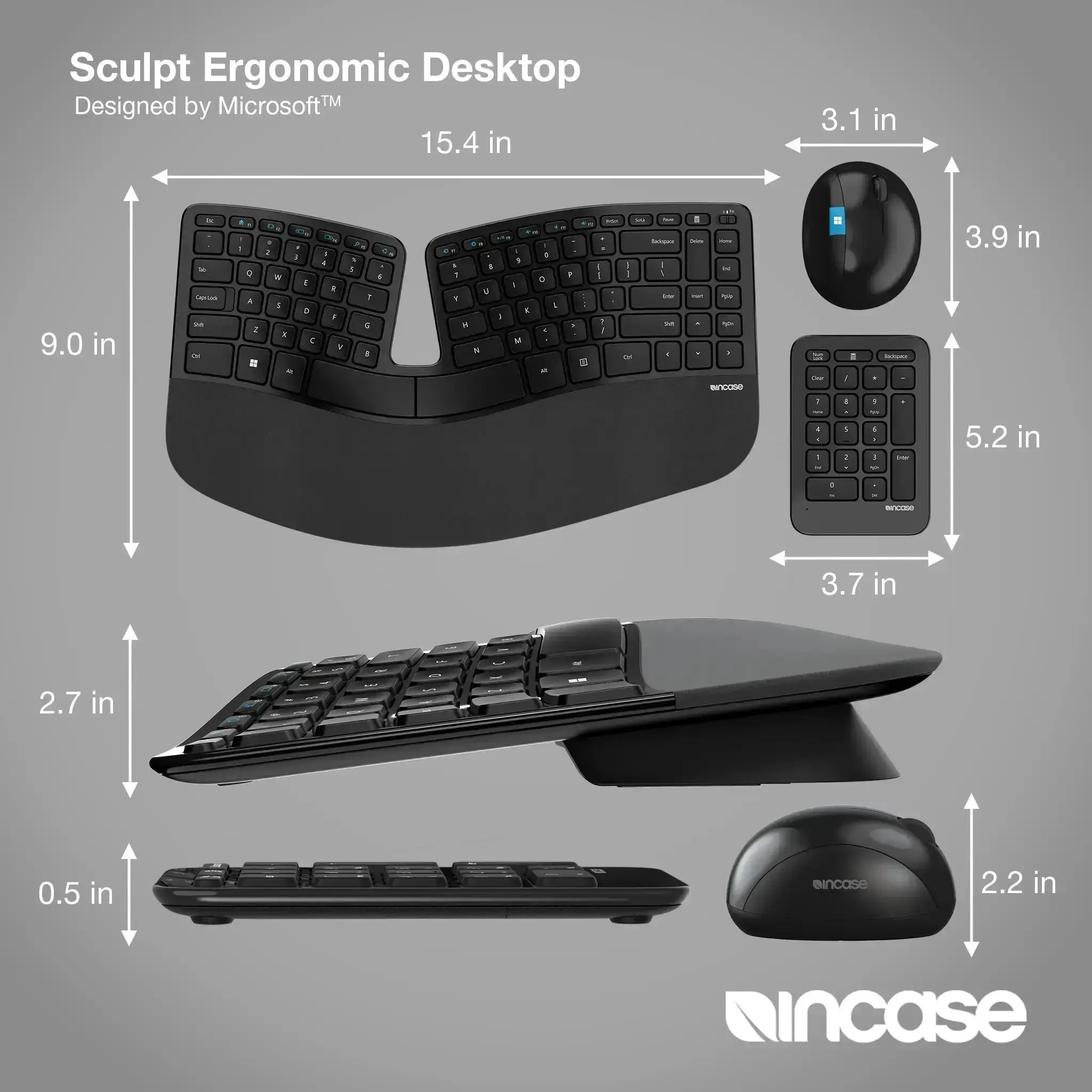 incase-designed-by-microsoft-sculpt-ergonomic-desktop-ergonomisches-tastatur-mau image 4
